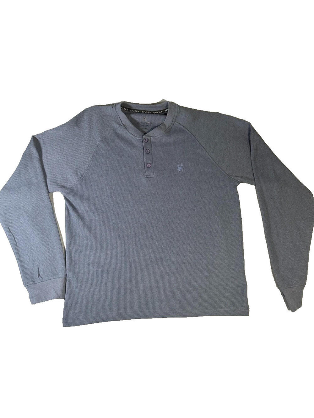 Spyder Men’s Waffle Knit Henley Shirt Gray Long Sleeve Size (M)  Medium - NWT